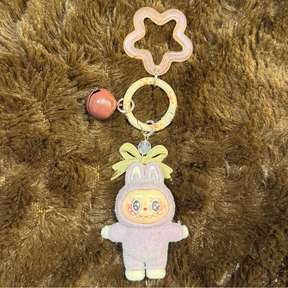 Labubu Monster Plush Keychain Charm - Purple Monster Bag Charm